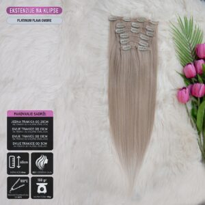 Platinum Plava Ombre │Ravna │60cm │Ekstenzije na klipse / češljiće